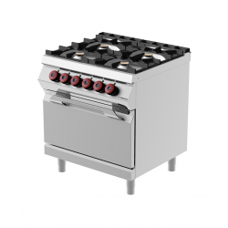 Cuisinière gaz 4 feux sur four électrique DESCO