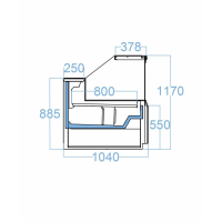 Comptoir refrigere vitre droite avec reserve infinity bio 4746