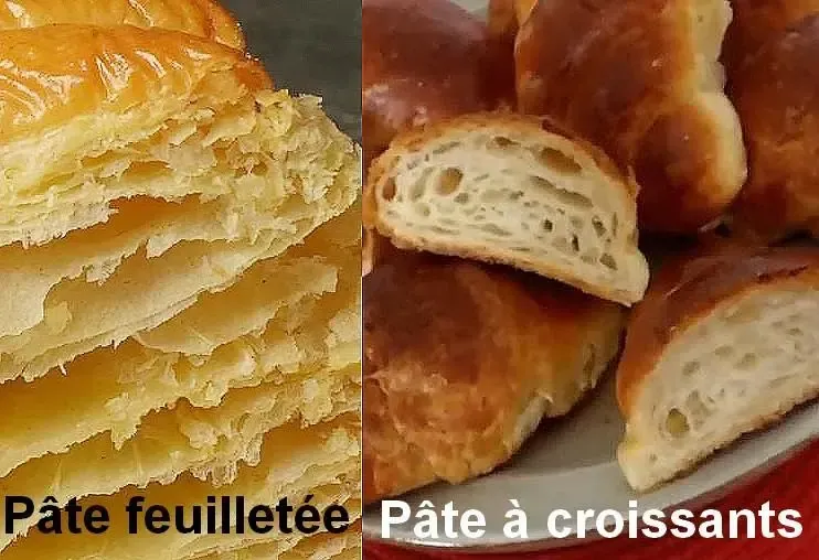 Pâte feuilletée et pâte à croissants