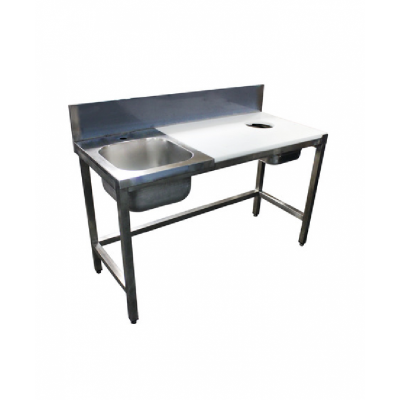 Table de preparation poissons mixte inoxpolyethylene 3094