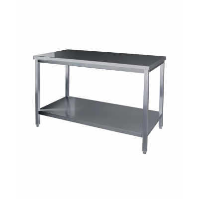 Table inox centrale demontable avec etagere 1513