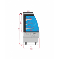 Vitrine frigorifique semi verticale ouverte pisa 4032