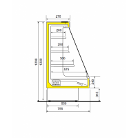 Vitrine refrigeree semi verticale froid ventile mandy 945