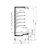 Vitrine refrigeree verticale ouverte pencil modular 5610